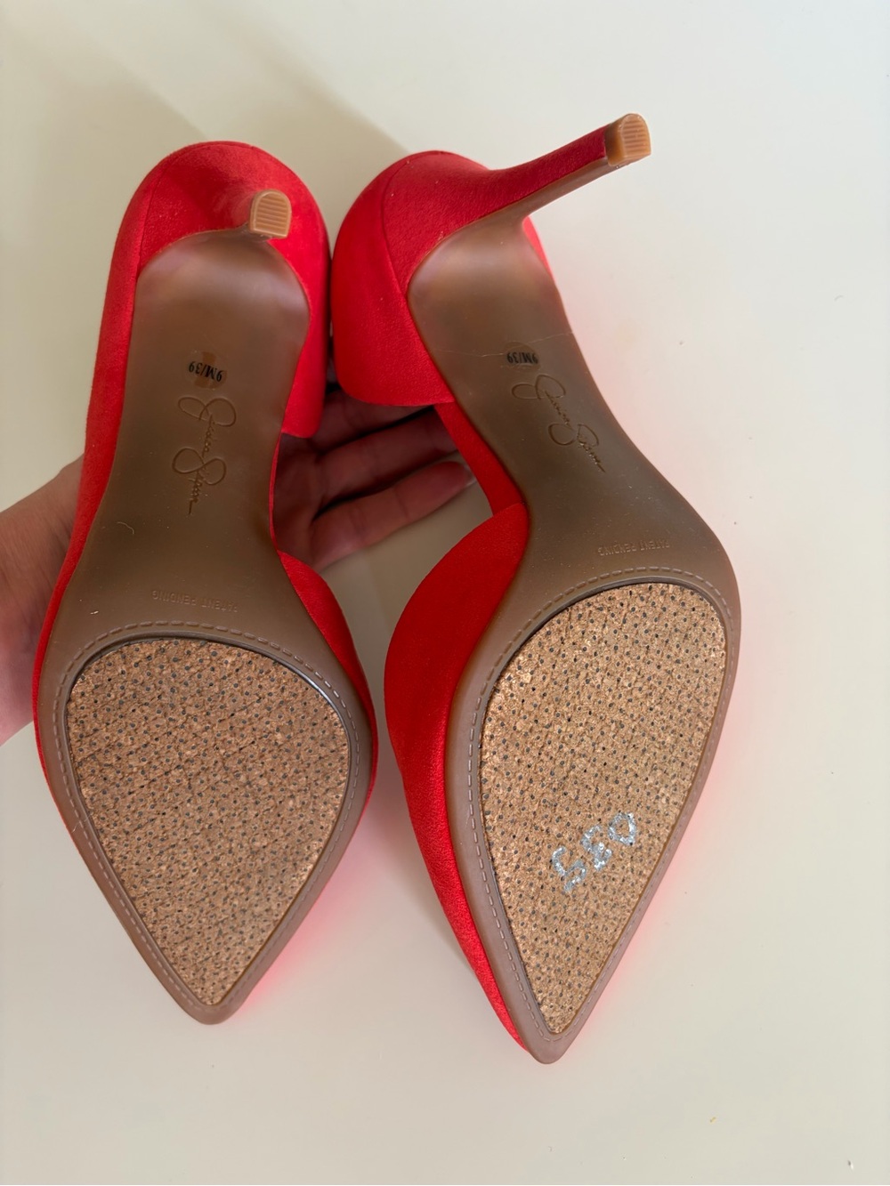 Jessica Simpson Red Pointed Toe Stiletto Pumps size 9 - Picture 6 of 10
